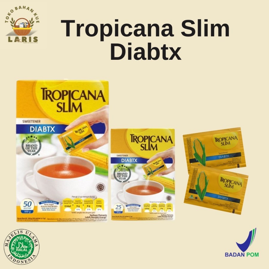 

Tropicana Slim Diabtx Sweetener 50 SACHET/ 90 GRAM