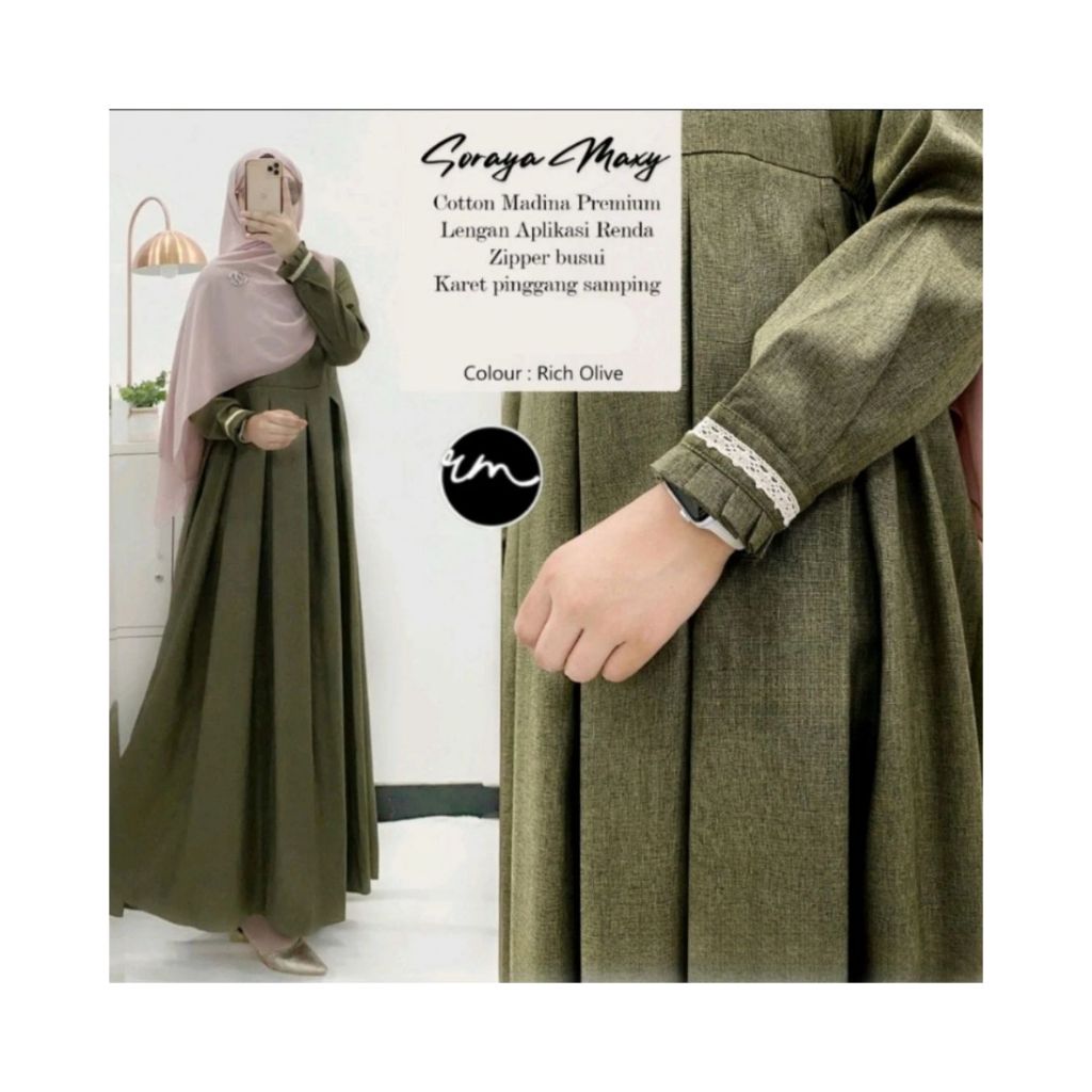 GAMIS KATUN MADINAH SORAYA MAXY GAMIS SYAR,I LEBARAN 2026