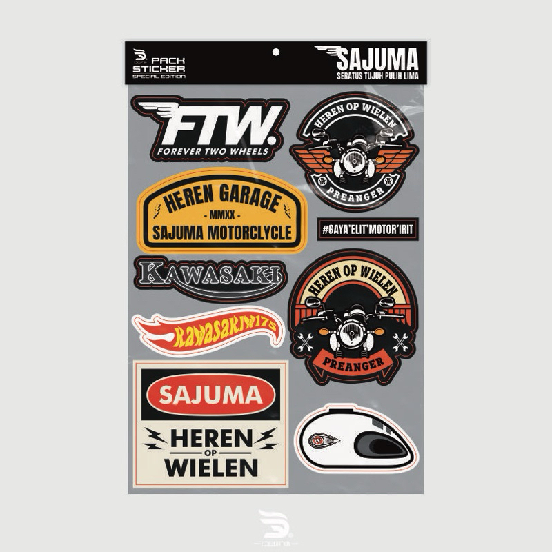 STICKER PACK KAWASAKI W175 SAJUMA - STIKER AESTETHIC STIKER MOTO SAJUMA STIKER KAWASAKI W 175 ANTI A