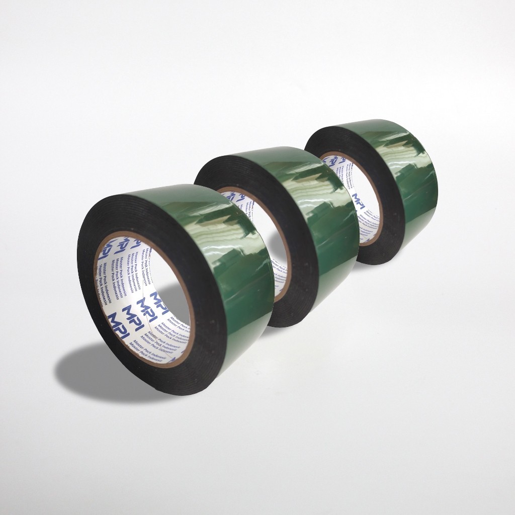 

3 PCS Double Tape Foam Hitam 48 mm - Double Tape Hijau 48 mm x 5 Meter