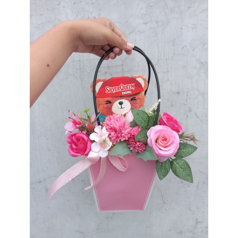 

buket box coklat beruang