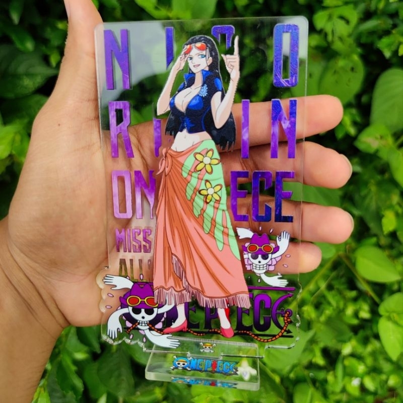 Stande Karakter One Piece Akrilik 15cm Transparan Stand Acrylic Bening Koleksi Figur Pajangan Hiasan