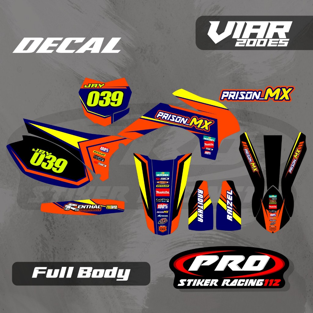 Decal Viar Cross-x 200es custom Decal Viar 200 es Decal viar free request