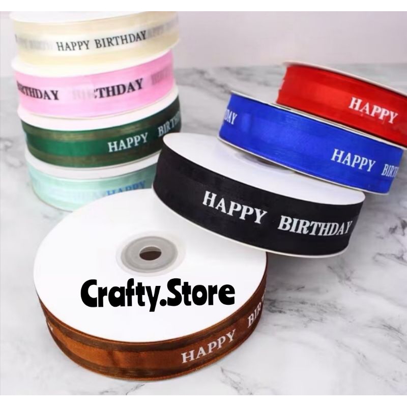 

Pita Kado Organza Happy Birthday 5 Yard (4,5 cm) Pita Organdi Happy Birthday Ribbon Gift Happy Birthday Pita Kado Happy Birthday Pita Hampers