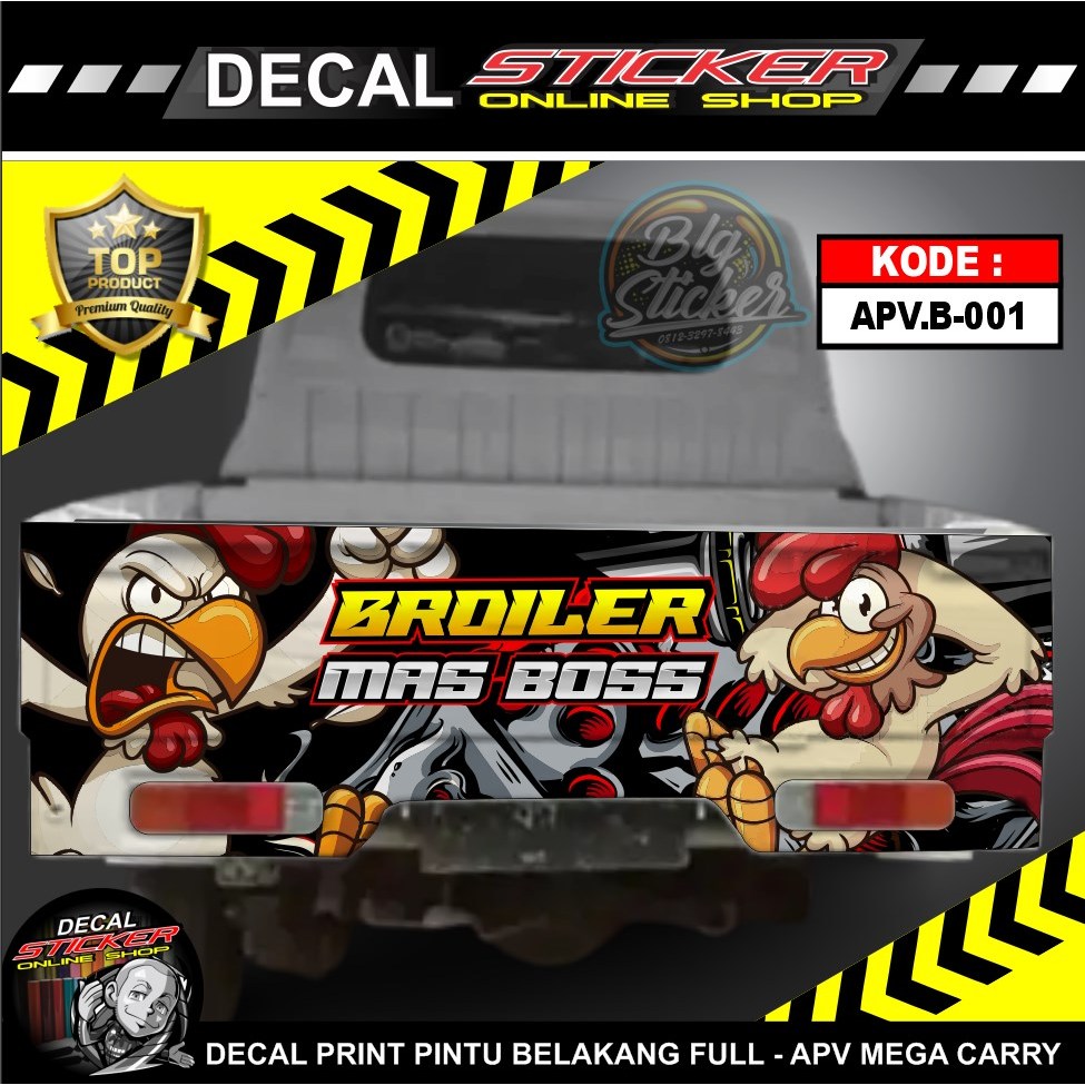 STIKER PINTU BELAKANG APV MEGA CARRY DECAL MOBIL FULL BAWAH LAMPU VARIASI KEREN