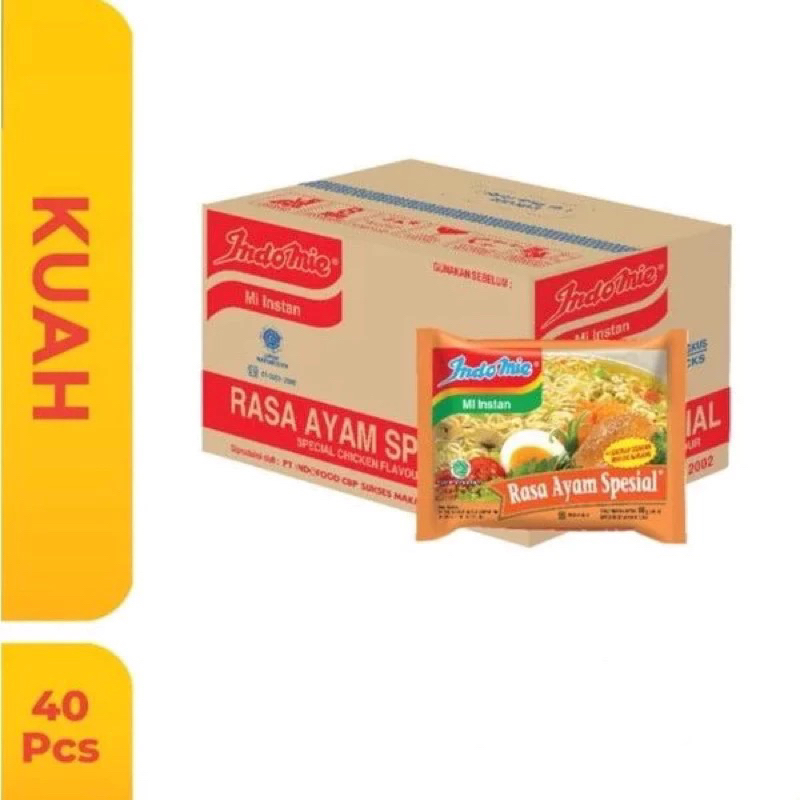 

Indomie Ayam Special/Ayam Bawang/ Soto 1 Dus Isi 40 Bungkus