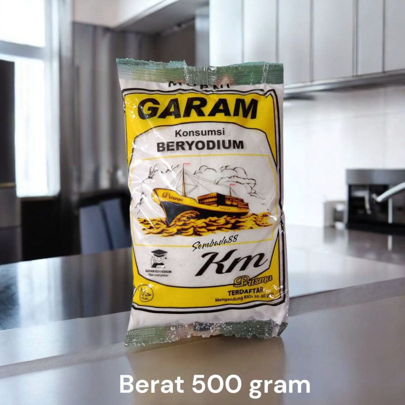 

GARAM DAPUR CAP KM PRISMA KEMASAN 500 GRAM / GARAM BERYODIUM / GARAM / GAREM