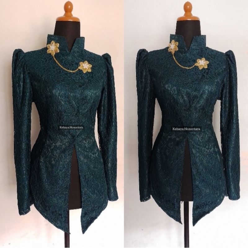Atasan Kebaya Brokat/ Brukat Wanita / Kebaya Janggan / Bridesmaid / Wisuda/ Atasan Kebaya Jadul/Mode