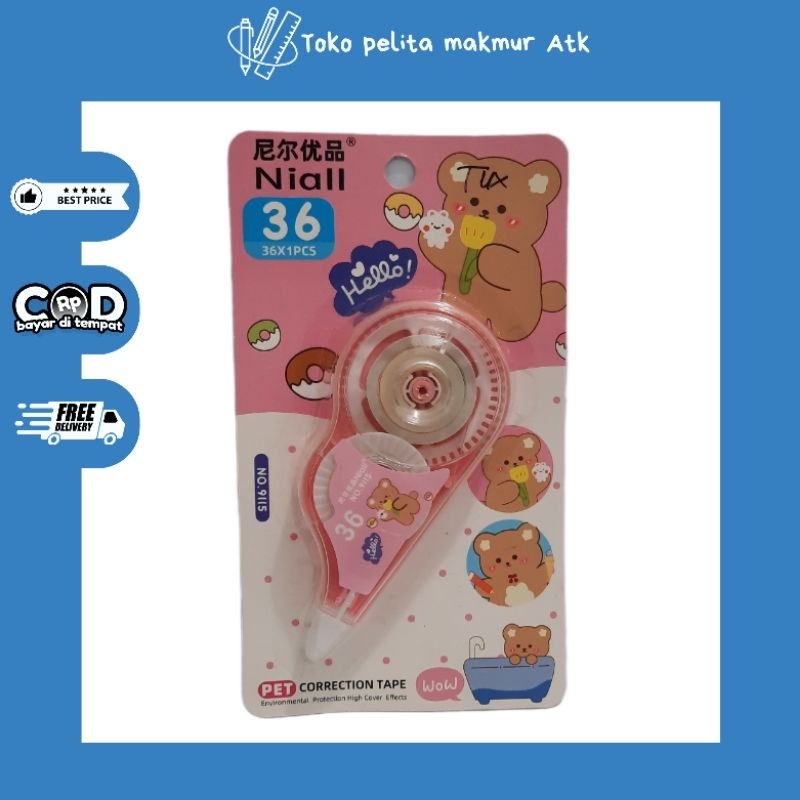 

CORRECTION TAPE NIALL 36 | PENGHAPUS TIPE-X PITA KERTAS NIALL 36 | STIPO KERTAS NIALL 36