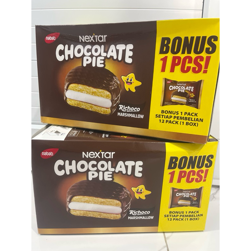 

NEXTAR CHOCOLATE PIE ISI 12 PACK BONUS 1 PCS @28gr