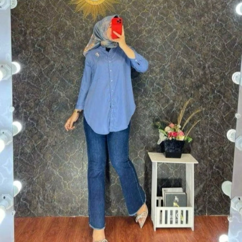 Kemeja Rayon Twill Kain Premium Grade A