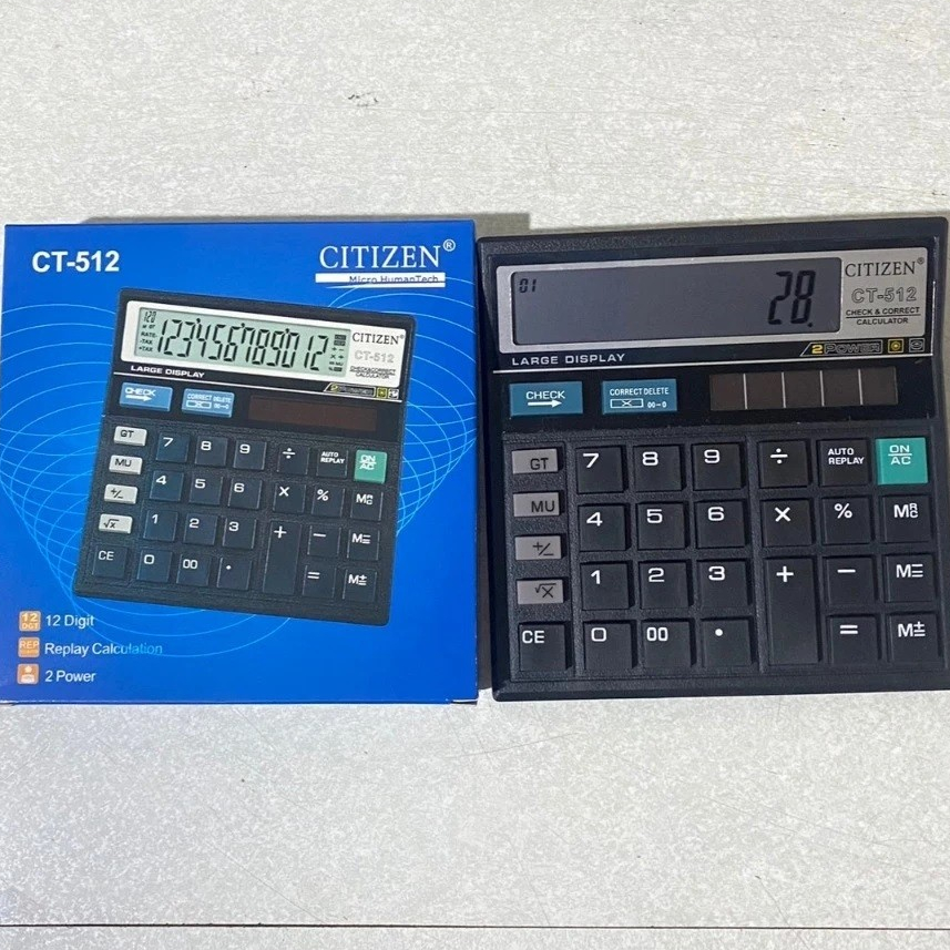 

Kalkulator Check CITIZEN CT 512 12 Digit - Dual 2 Power // Calculator - Kalkulator Sekolah - Kalkulator Kantor - Kalkulator Dagang