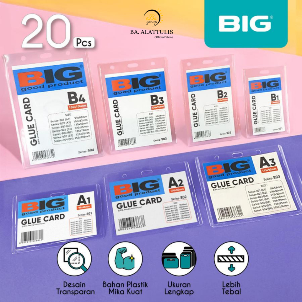 

(ECER) BIG ID Card Mika Glue Card Plastik Transparan Ukuran A2 A3 B1 B2 B3 B4 - BA.ALATTULIS