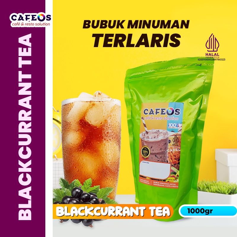 

CAFEOS Bubuk Minuman Es Teh Jumbo Rasa Blackcurrant Tea Kemasan 1 KG Gratis Resep