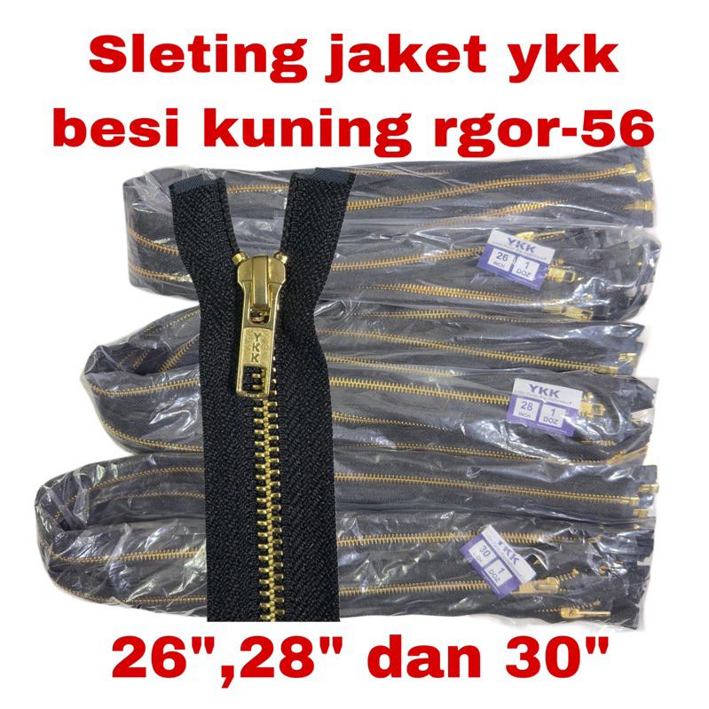 Resleting jaket YKK RGOR-56 kuningan/lusin
