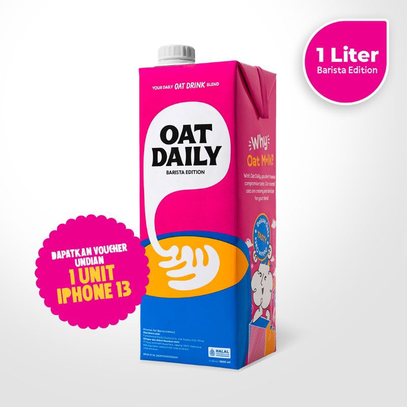 OAT DAILY Barista Edition 1L | Spesial Tiket Undian iPhone 13 - Oat Milk