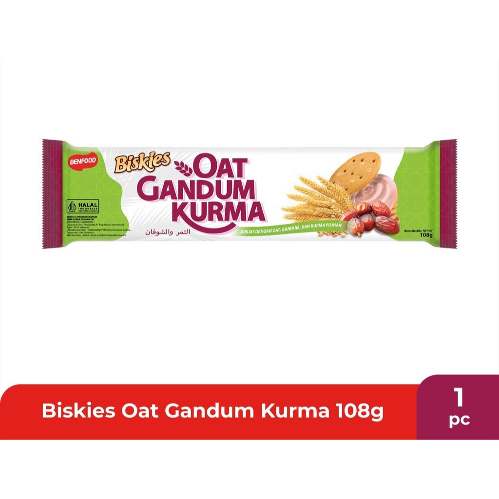 

BISKUIT KRAKER GANDUM BISKIES OAT KURMA CRACKERS SANDWICH 108 GR