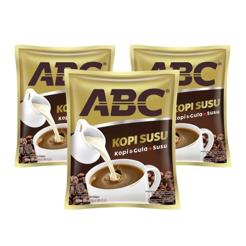 

KOPI ABC SUSU (KOPI+SUSU+GULA) COFFEE ABC SUSU SACHET/ ABC KOPI SUSU SASET MURAH RENTENG 10 PCS