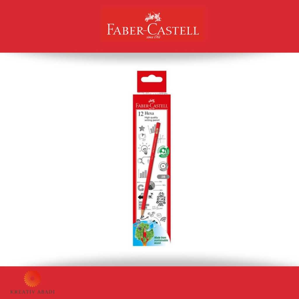 

Pensil Faber-Castell Hexa 2B Serut Merah
