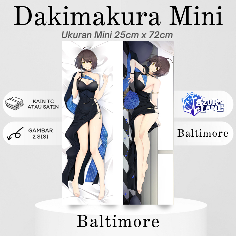 DAKIMAKURA MINI BALTIMORE AZUR LANE Bantal Anime Waifu Mini BALTIMORE Azur Lane