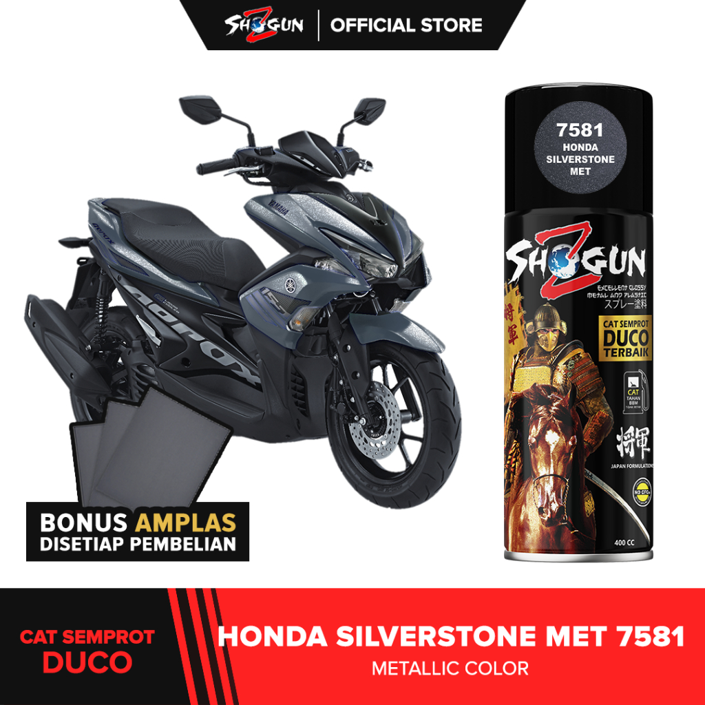 Cat Motor Silver Shogun Z  Silverstone 7581 - Cat Semprot Silper Metalik Tahan Bensin