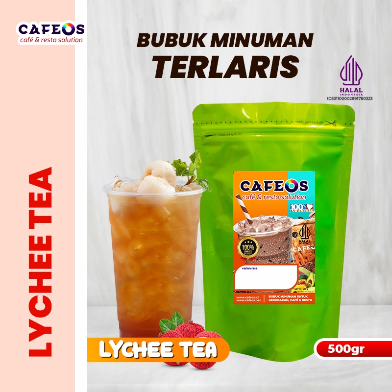

CAFEOS Bubuk Minuman Kekinian Aneka Es Teh Jumbo Rasa Leci Tea Kemasan 500 gram