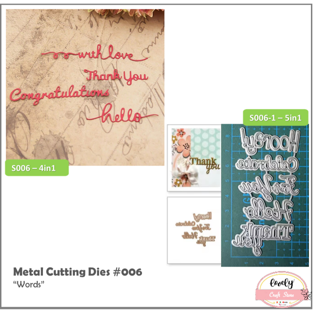 

Baru Metal Cutting Dies #006 - Words, Letter, Thank You, Congratulations Cetakan Stensil Metal,
