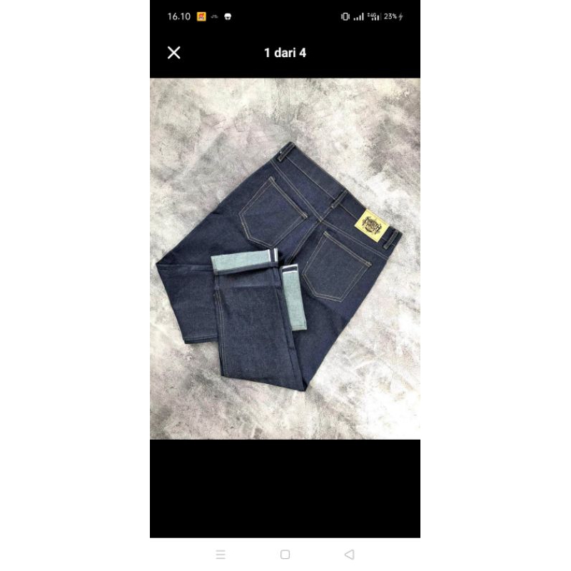 CELANA DENIM SELVEDGE BLACK INDIGO ACCENT 15 OZ POLOS