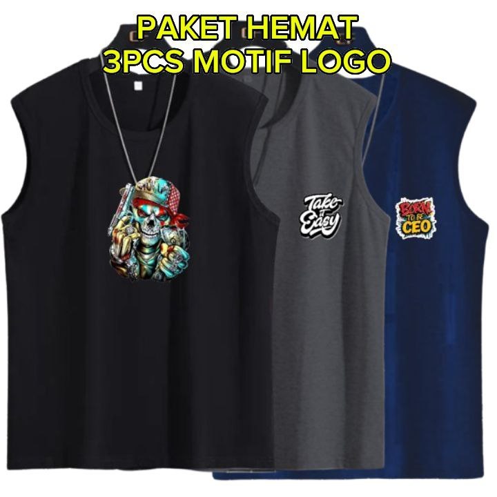 PAKET HEMAT PRIA SINGLET / KAOS SINGLET DALAMAN PRIA / SINGLET 3 PCS KEREN / PAKET PRIA 3 PCS