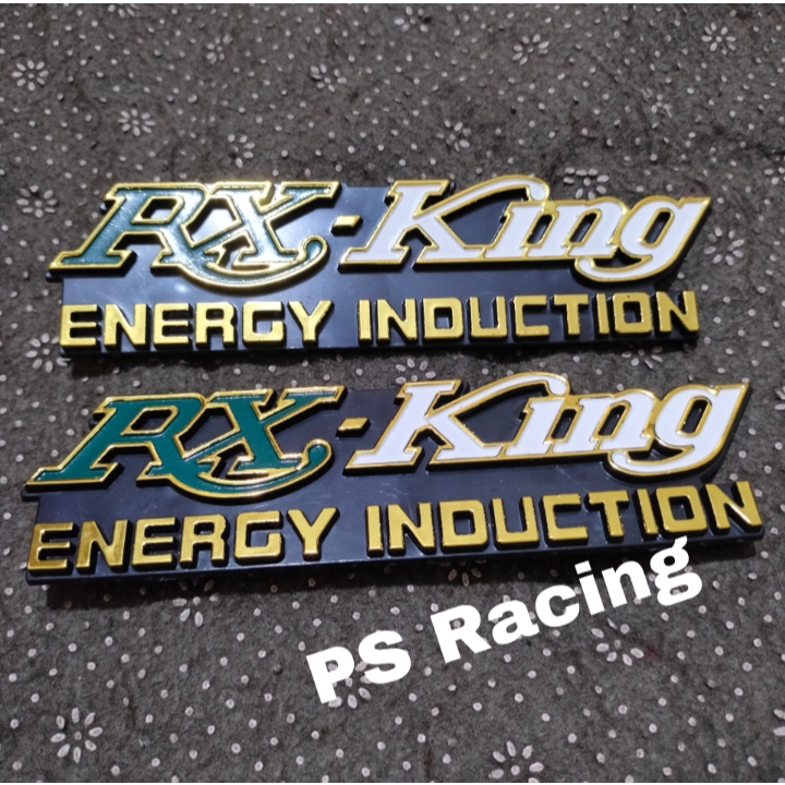 2 PCS emblem box timbul aki rxk rx king rxking energy induction hijau