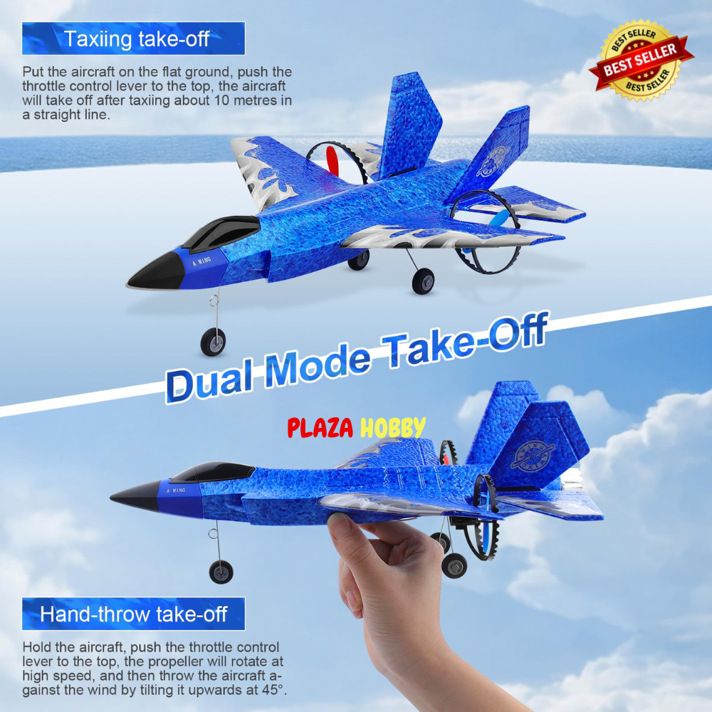 pesawat rc plane HW39 F35 fighter fixed wing glider EPP foam RTF