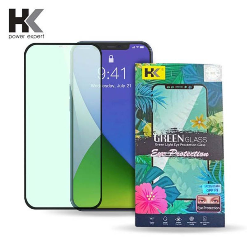 HK tempered Green glass eye Protection iPhone/ Samsung / Xiomi / Oppo / Vivo