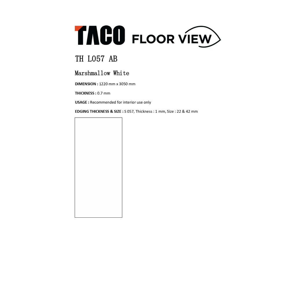 hpl taco warna putih polos kode TH L057 AB