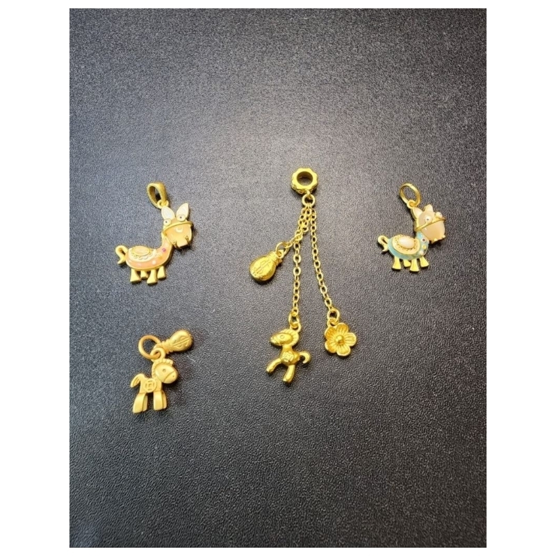 Kode DONKEY - PADUAN EMAS / Sandgold S999 Charm / Liontin Anti Karat untuk Gelang Crystal / Gelang T