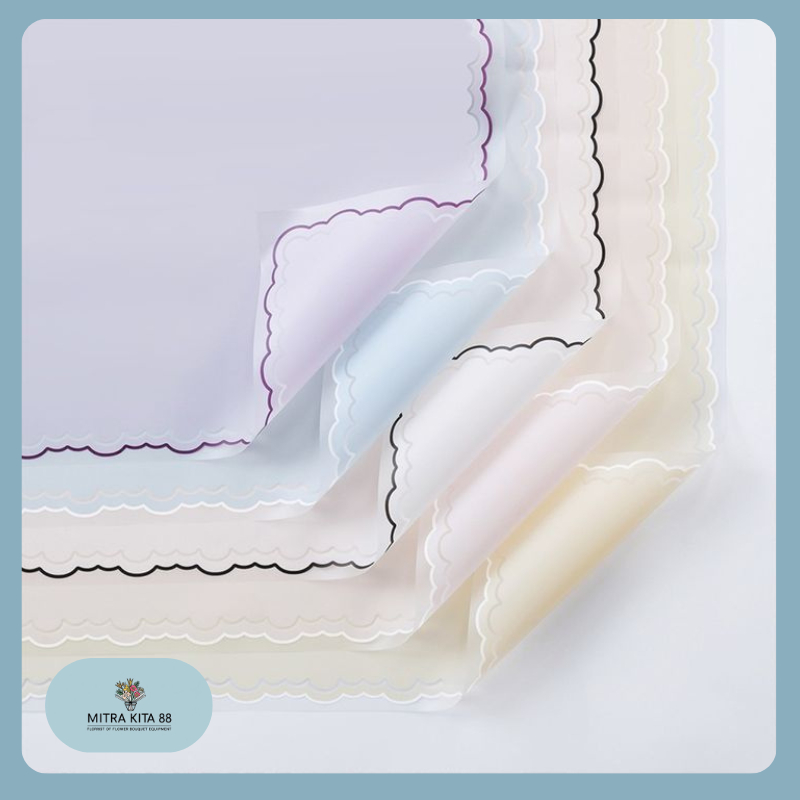

Isi 20 LEMBAR Kertas Buket Bunga Varian List Cloud Awan Frame Transparan Flower Wrapping Paper Cellophane Florist KB017