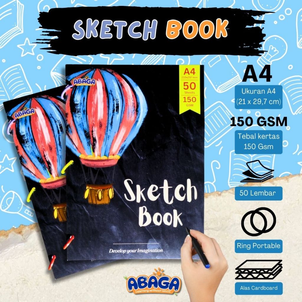 

ABAGA Sketch Book / Buku Gambar Sketsa A4 150GSM 50 Lembar