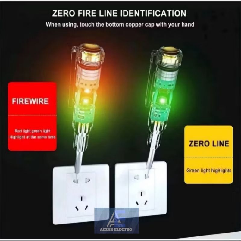 Tespen Listrik Sensor Cek Kabel Putus Dual Lampu Led Indikator / Obeng Tespen Sensor Listrik Detekto