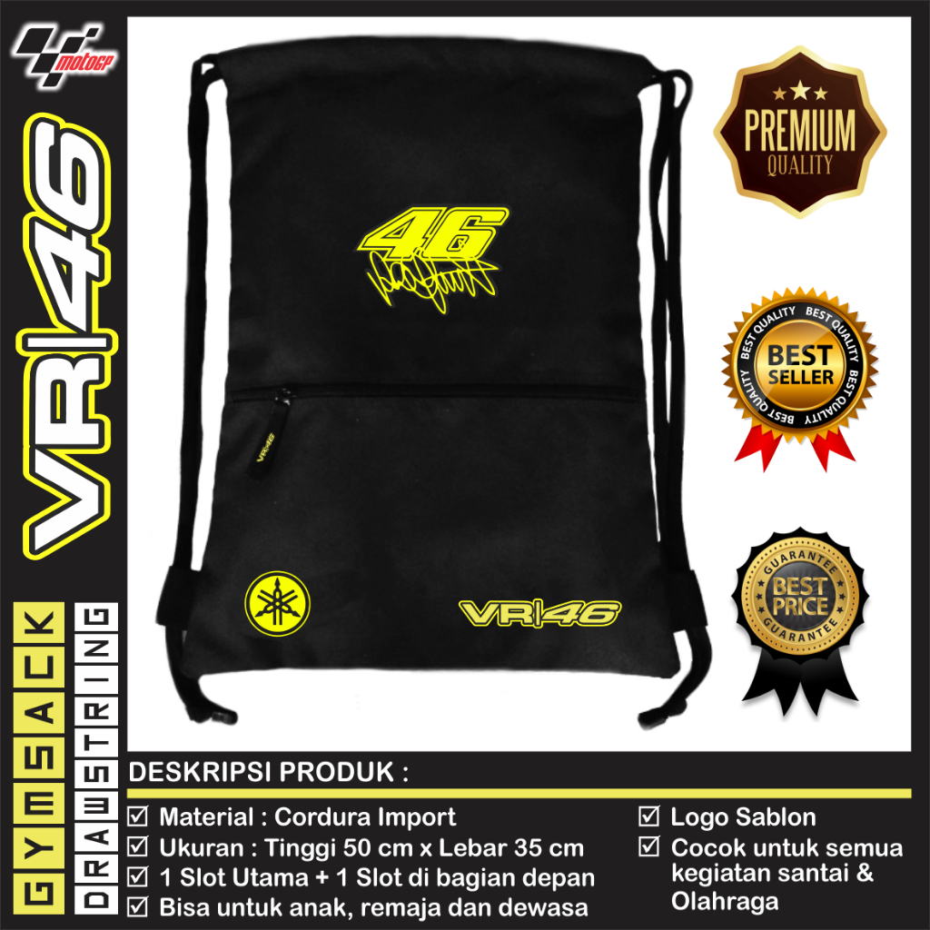 TAS SERUT DRAWSTRING BACKPACK MOTOGP ROSSI 46