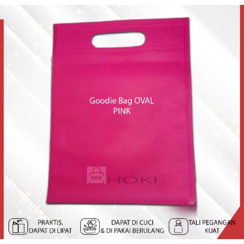 

5 pcs Tas spunbond polos 25x35 warna pink