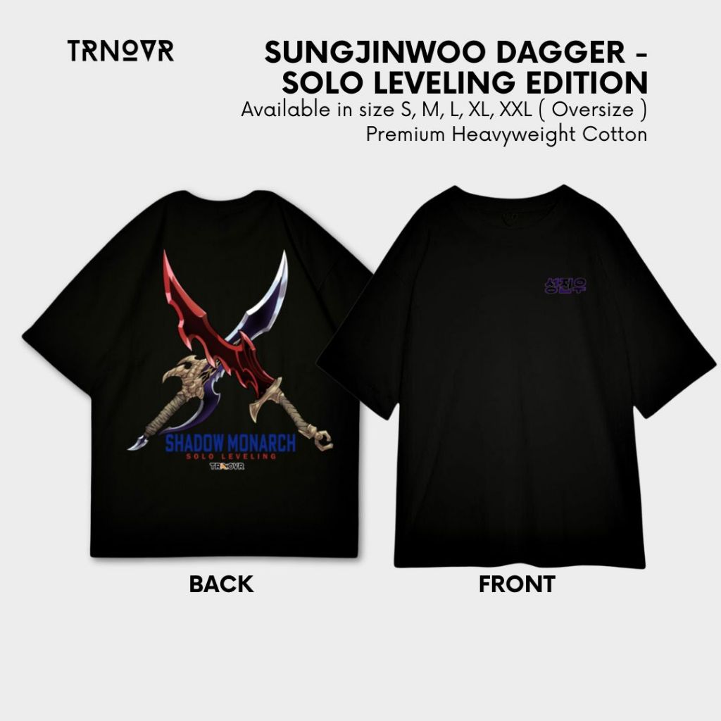 TRNOVR Kaos Anime | SUNGJINWOO DAGGER | Solo Leveling Edition