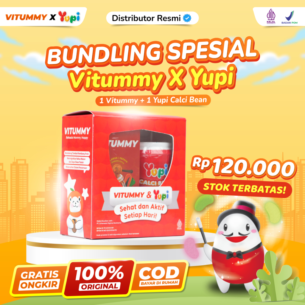 Vitummy X Yupi Madu Vitamin Anak Menambah Nafsu Makan Bebas GTM Mencegah Cacingan Tingkatkan Imun Tu
