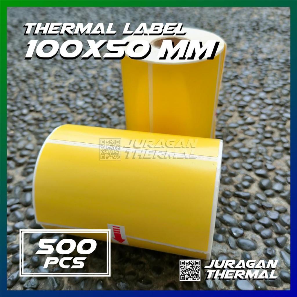 

Label Thermal Kuning 100 X 50 (1 Line) Kertas Sticker Yellow Barcode 100x50 mm isi 500 pcs