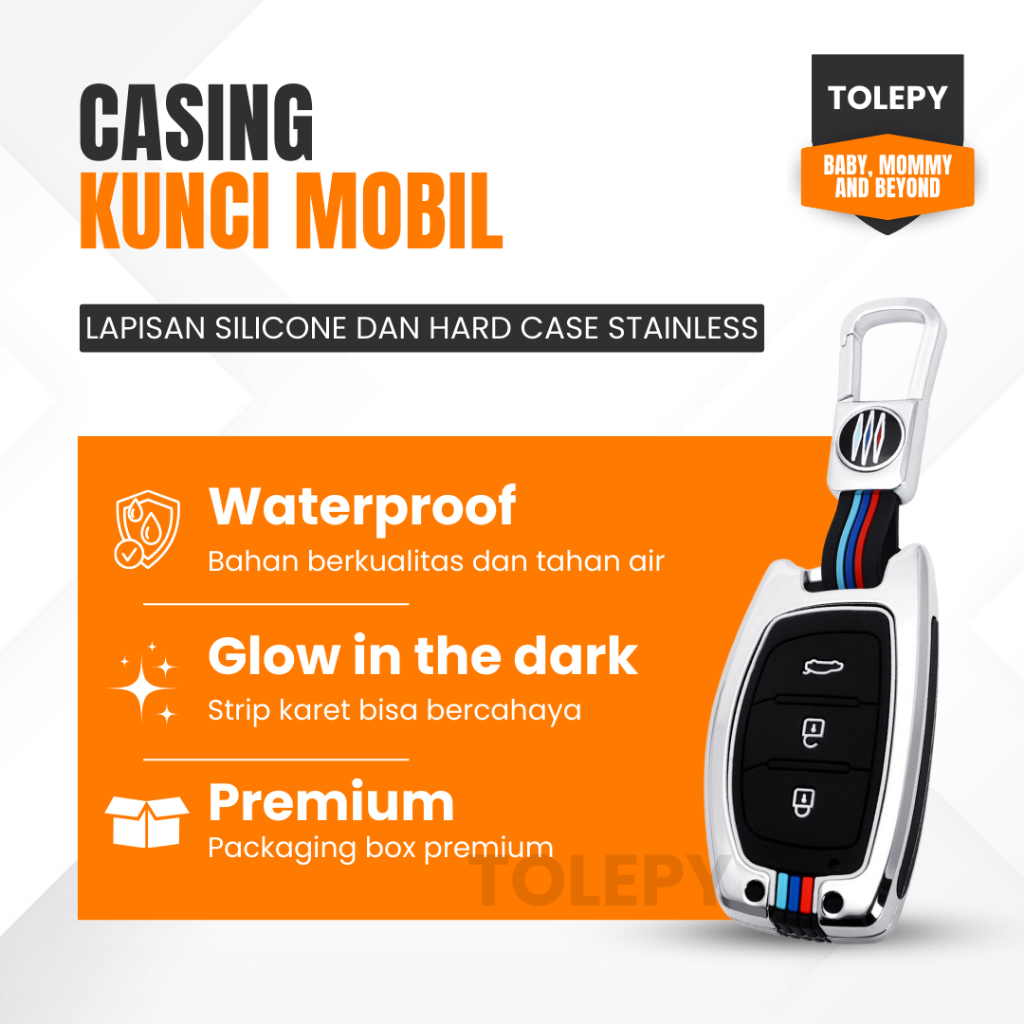 Cover Kunci Hyundai Stargazer / Creta / Car Key Cover / Case Kunci / Stainless Steel