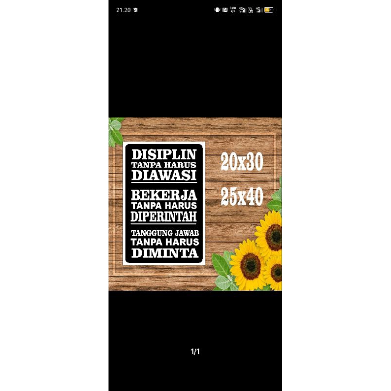 Stiker Disiplin tanpa harus di awasi Bekerja tanpa harus di perintah