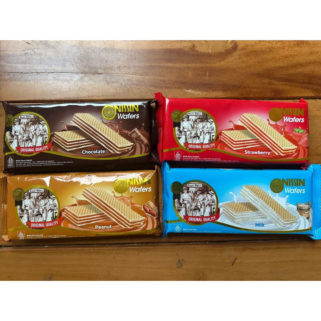 

NISSIN WAFER CHOCOLATE Coklat Milk Strawberry Peanut 110gr