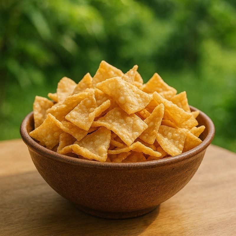 

keripik pangsit bawang putih kemasan 500 gram