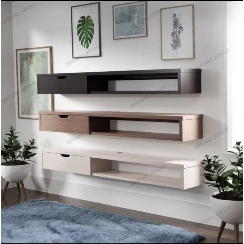 meja tv tempel minimalis yang modern