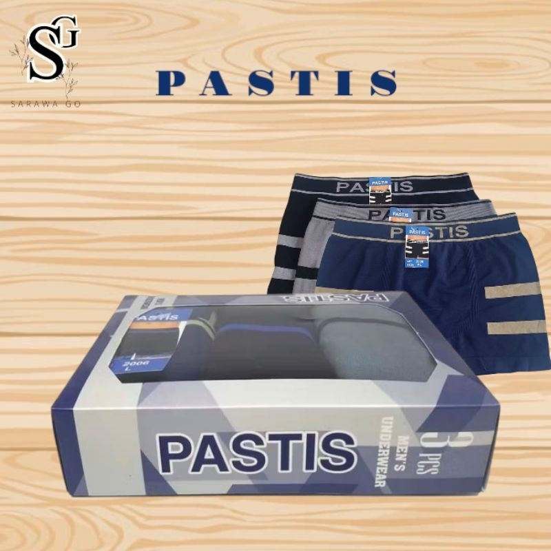 3 Pcs Celana Dalam Boxer Pria Pastis Tanpa Jahitan Kualitas PremiumCD BOXER PRIA PASTIS (3pcs)PASTIS