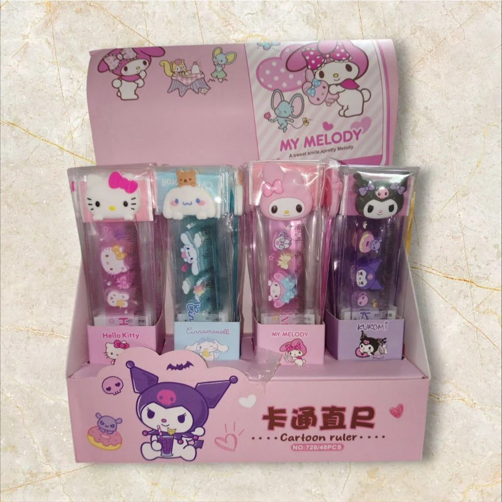 

Penggaris Sanrio 15cm kepala karet Penggaris Karakter Hello Kitty Cinnamoroll Kuromi Melody