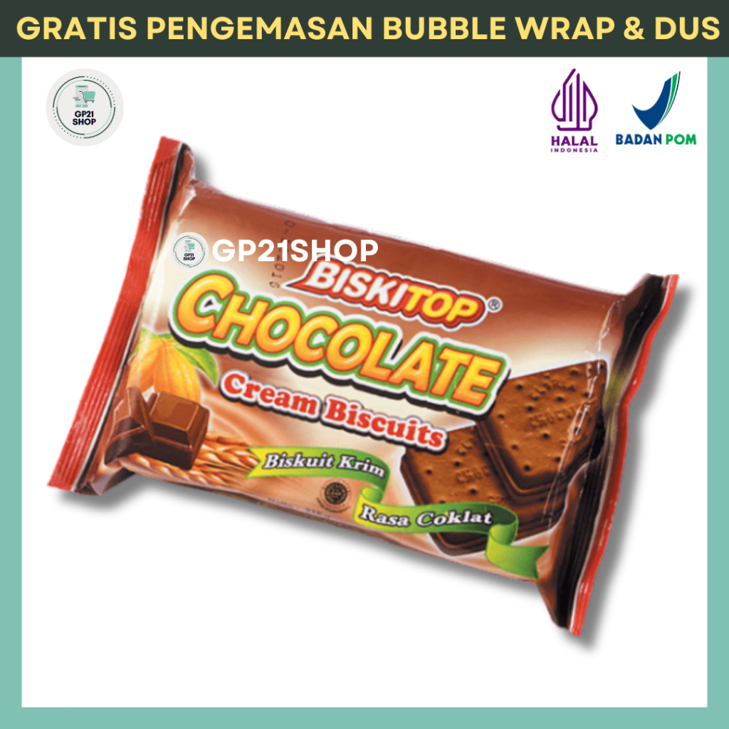

Biskitop Chocolate Cream Biscuits 218gr - Biskuit Krim Cokelat Parcel Hampers Jajan Snack Cemilan